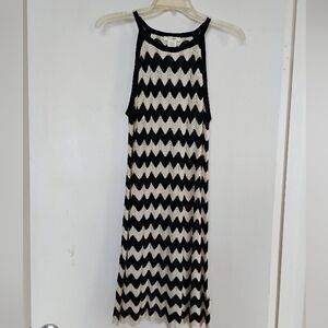 Haute Hippie Black and Cream Chevron Dress 100% Cotton. Offers Welcomed!